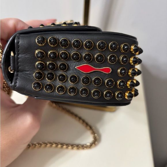 CHRISTIAN LOUBOUTIN
Black Leather And Black/Gold Spike Mini Sweet Charity Bag - Picture 6 of 9
